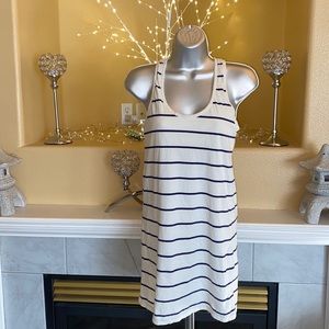 Women’s navy blue stripped razor back dress